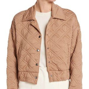 BB DAKOTA by Steve Madden Jacket Quilted Knit Cropped - Tan - size XL - NWT